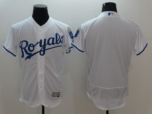 Royals Blank White Flexbase Authentic Collection Stitched MLB Jersey